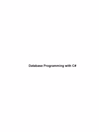 خرید و دانلود نسخه کامل کتاب Database Programming with C#