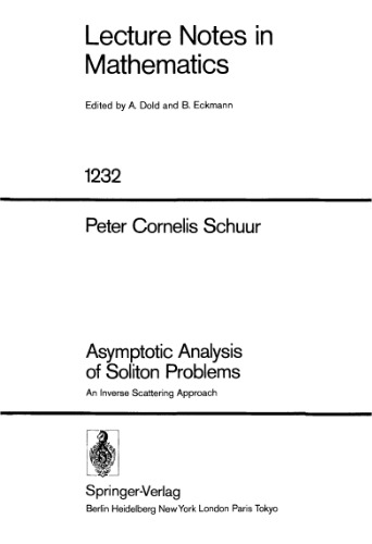 خرید و دانلود نسخه کامل کتاب Asymptotic Analysis of Soliton Problems: an inverse scattering approach