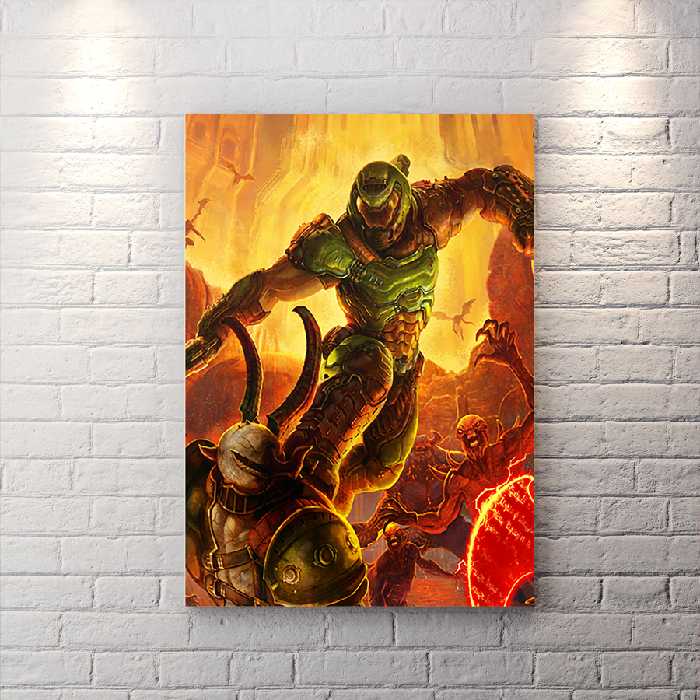 تابلو گیمینگ طرح بازی دوم ایترنال با زمینه آتشین BAs-4985