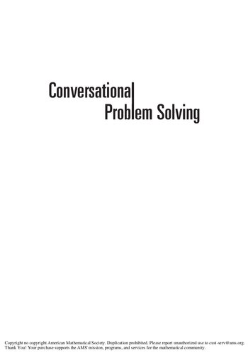 خرید و دانلود نسخه کامل کتاب Conversational Problem Solving