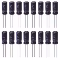 خازن الکترولیت 1 میکروفاراد 50 ولت آکسبوم مدل TEC-1050 بسته 16عددی 