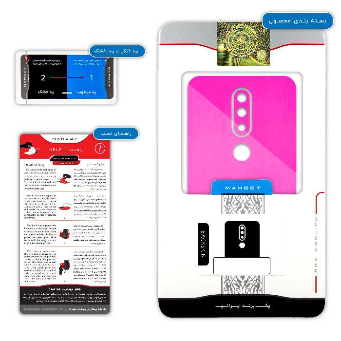 برچسب پوششی ماهوت مدل Phosphorus-Pink مناسب برای گوشی موبایل نوکیا 6.1 Plus