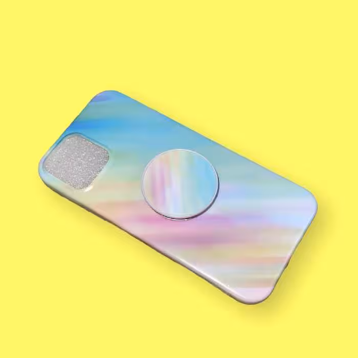 كاور طرح ابرنگي كد 23 مناسب براي گوشي موبايل اپل iphone 12/12pro به همراه پايه نگهدارنده