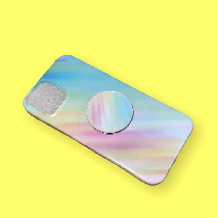 كاور طرح ابرنگي كد 23 مناسب براي گوشي موبايل اپل iphone 12/12pro به همراه پايه نگهدارنده