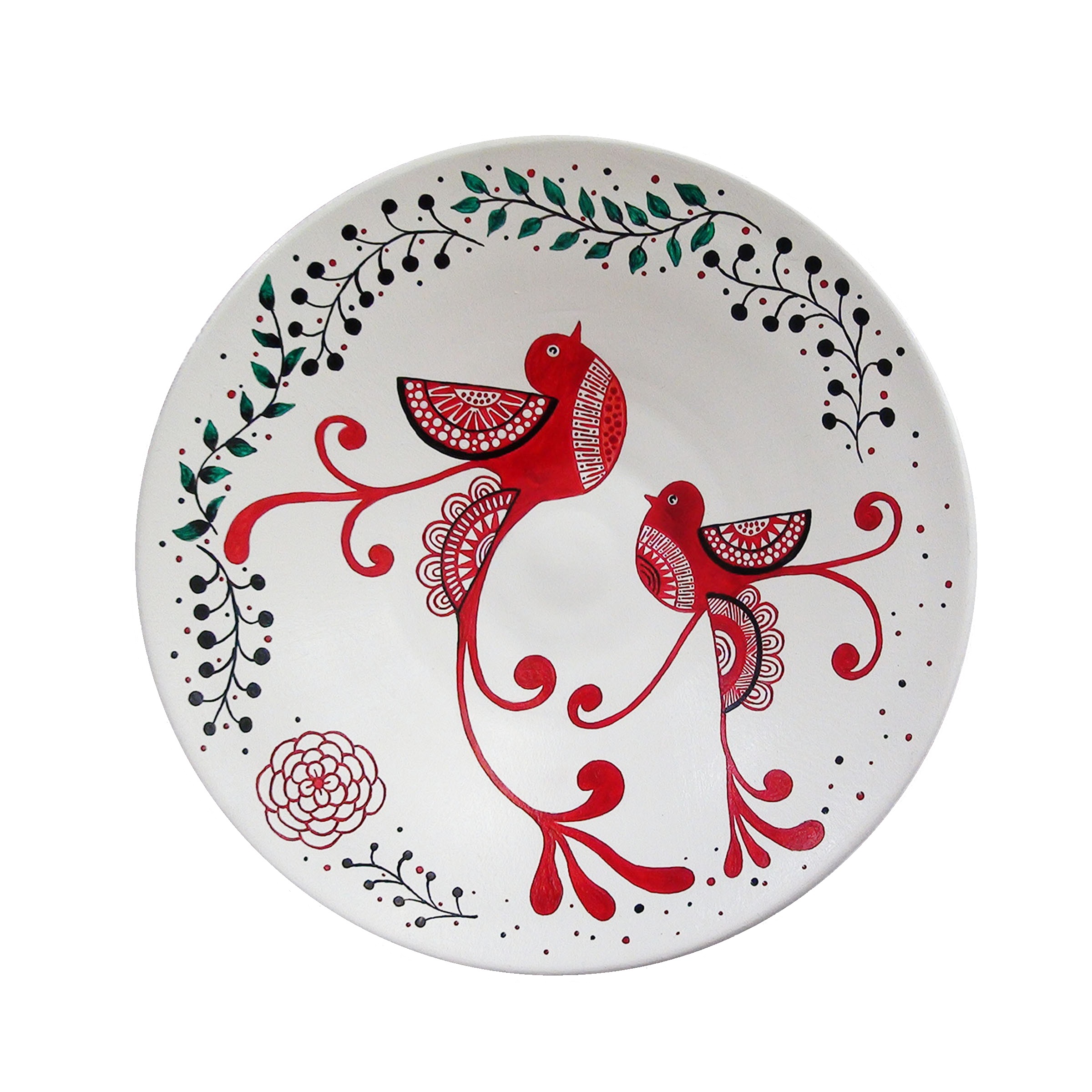 بشقاب سفالی مدل پرندگان S 014