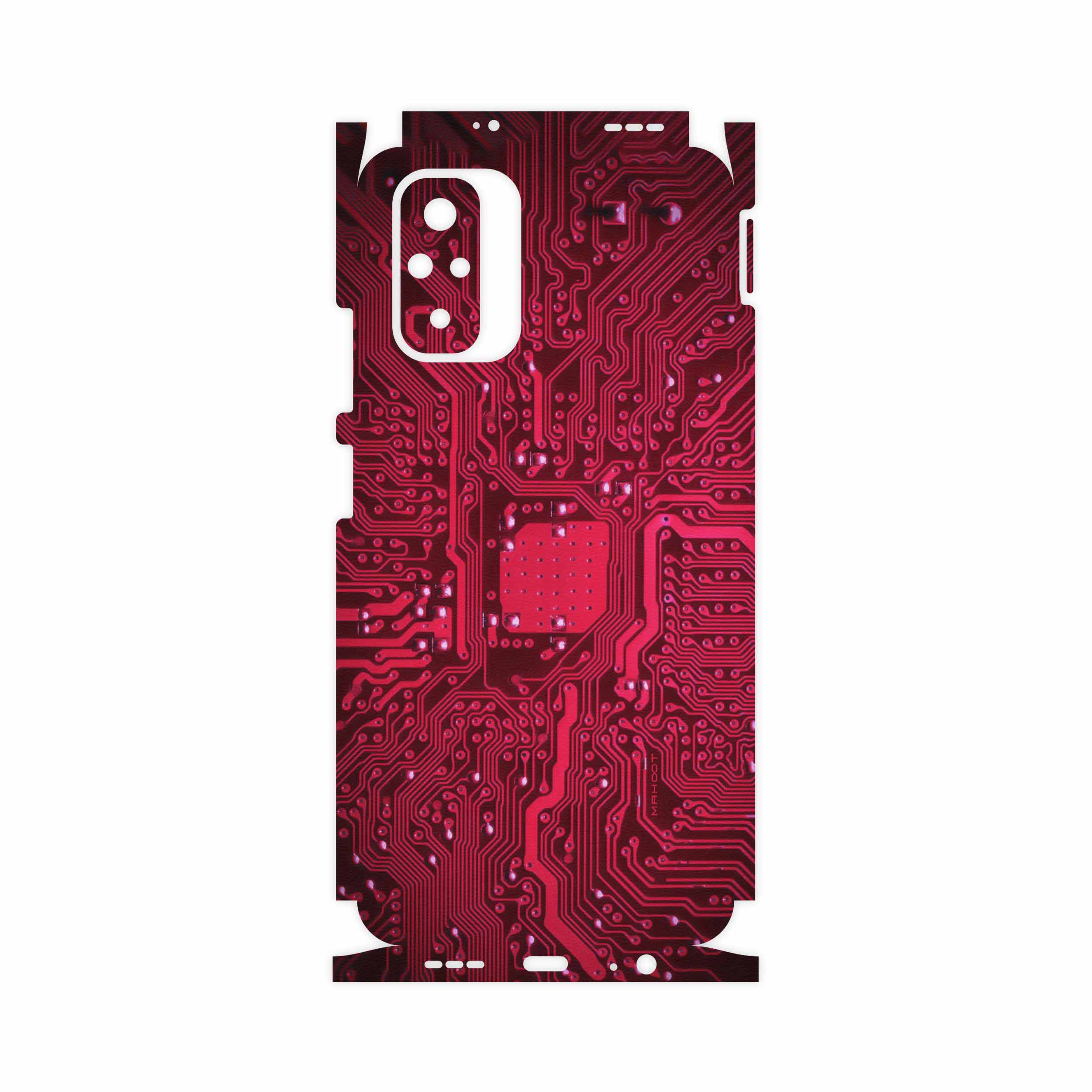 برچسب پوششی ماهوت مدل Red-Printed-Circuit-Board-FullSkin مناسب برای گوشی موبایل شیائومی Redmi Note 10s