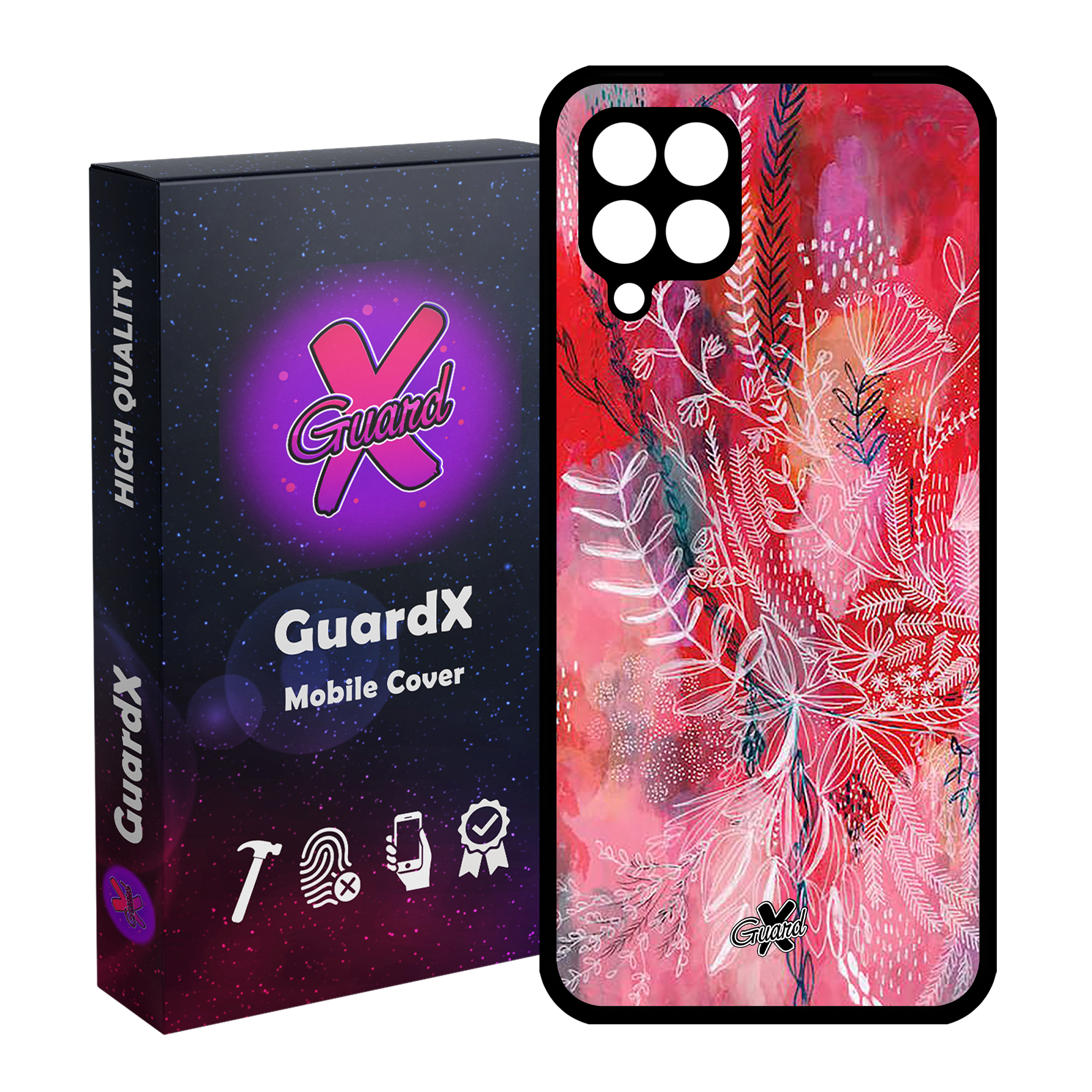 کاور گارد ایکس طرح گل مدل Glass10282 مناسب برای گوشی موبایل سامسونگ Galaxy M32 4G / F22