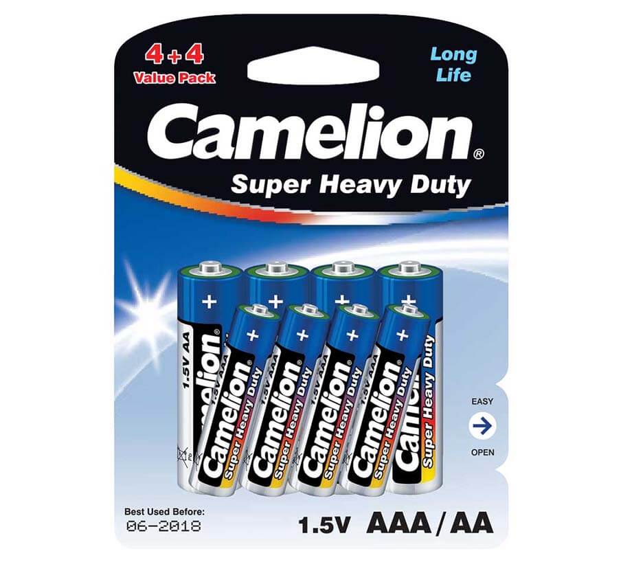 باتری 4 عدد قلمی و 4 عدد نیم قلمی  Camelion Long Life AAA مجموع 8 عددی