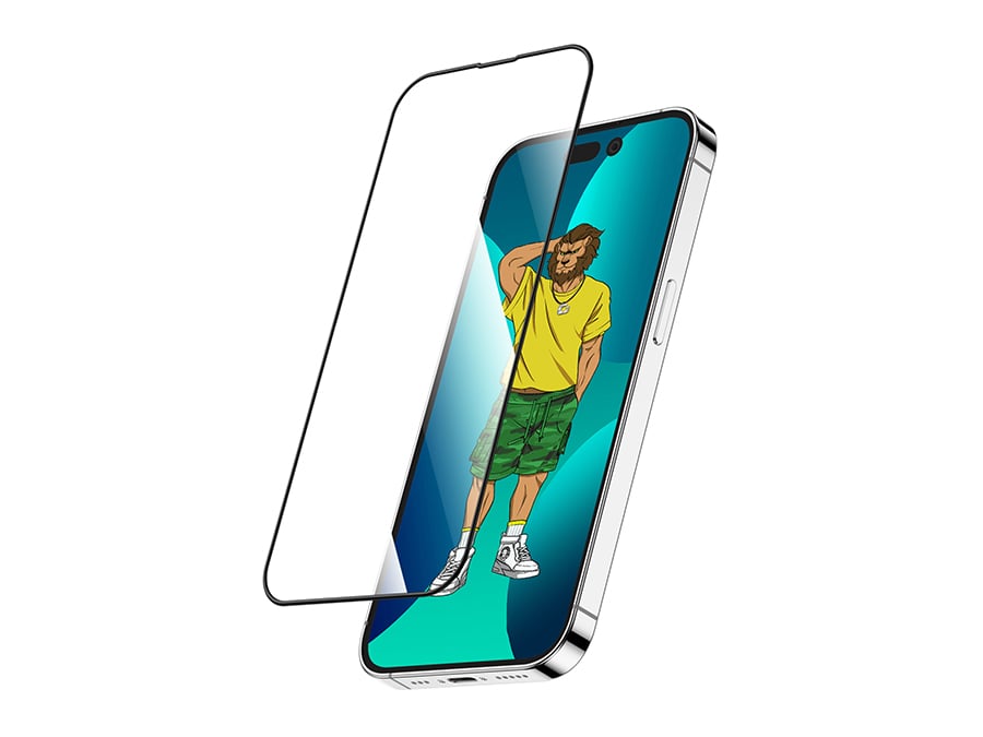 محافظ صفحه نمایش شیشه ای آیفون 14 پرو مکس گرین Green iphone 14 Pro Max 3D Silicone  Full Curved &amp;amp; HD Glass
