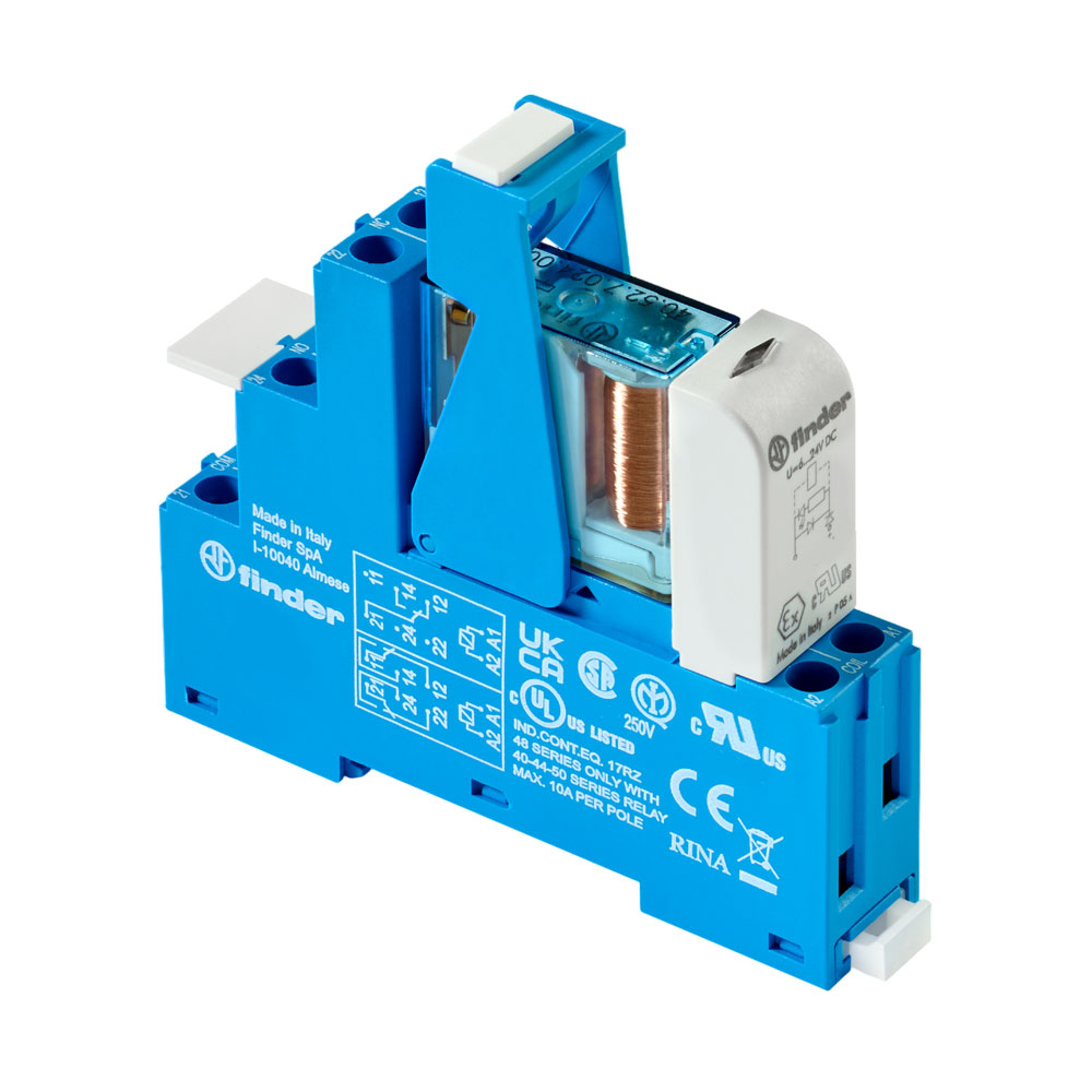 ماژول 2 کنتاکت 24 ولت DC فیندر با نگهدارنده پلاستیکی کد 485270240050
