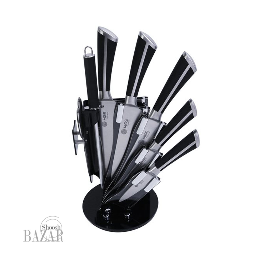 سرویس چاقو 9 پارچه مشکی ام جی اس مدل KS9021B