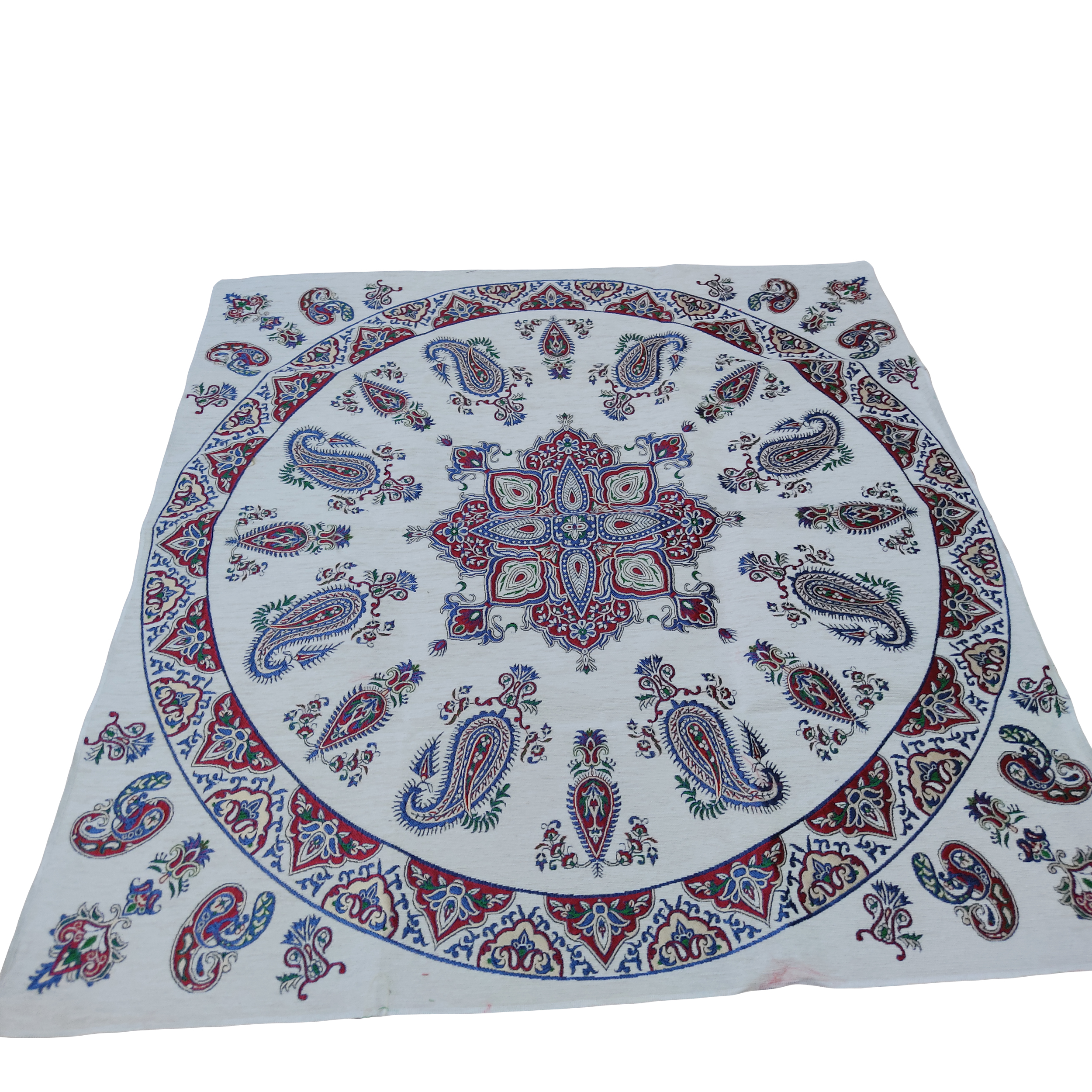 رومیزی قلمکار مدل هزار باغ سپید کد 11