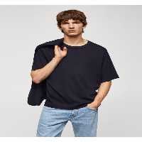تی شرت آبی مردانه 100 ٪ پنبه روزمره T MANGO Man