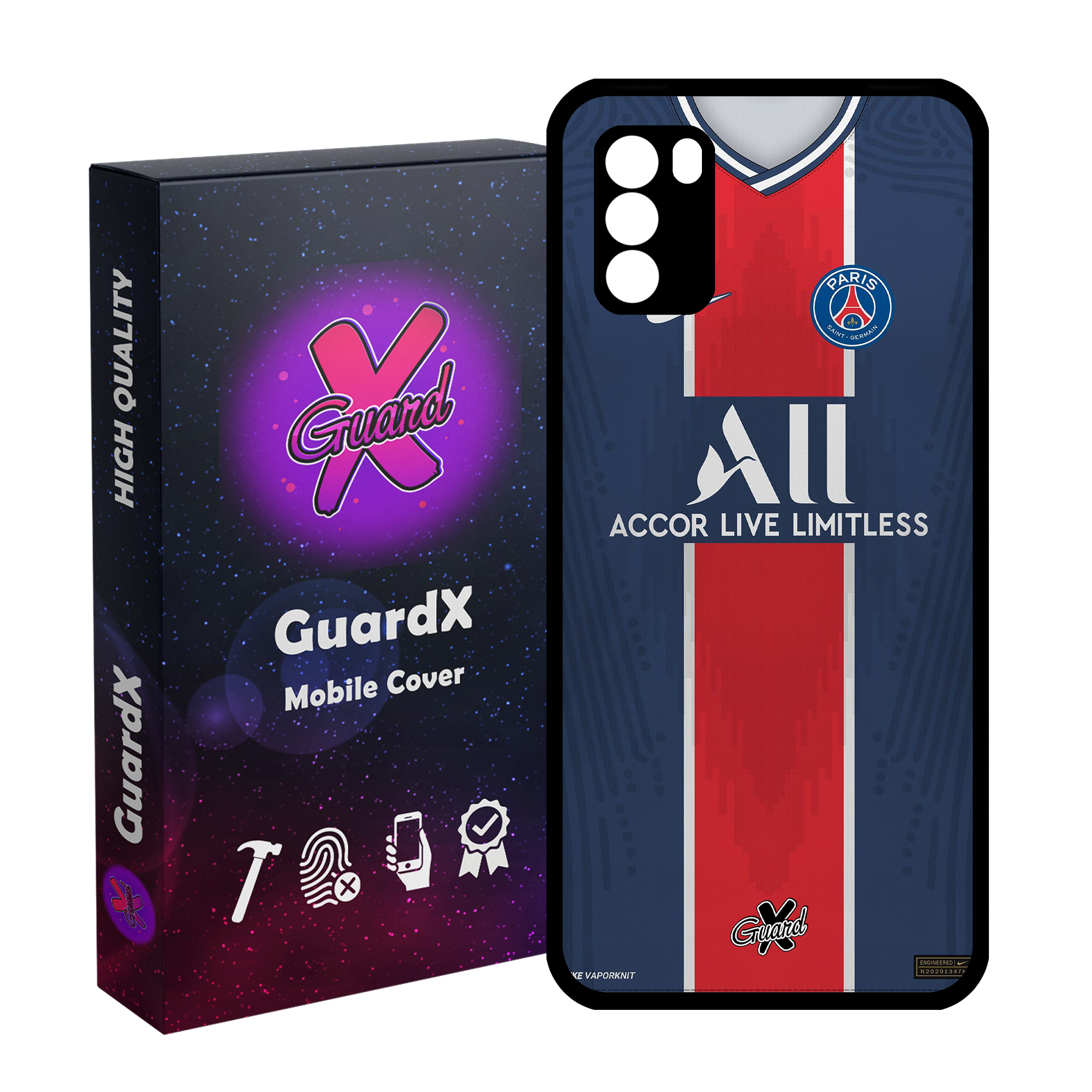 کاور گارد ایکس طرح PSG مدل Glass10255 مناسب برای گوشی موبایل شیائومی Poco M3