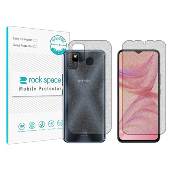 گلس صفحه نمایش و پشت گوشی اینفینیکس Hot 10 Lite مدل نانو هیدروژل مات برند راک اسپیس کد ss