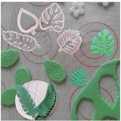 قالب فوندانت نگین مدل برگ استوایی