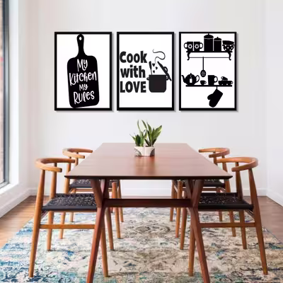 تابلو مدل Kitchen مجموعه 3 عددی