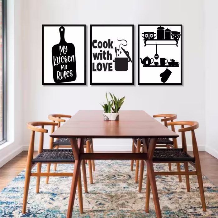 تابلو مدل Kitchen مجموعه 3 عددی