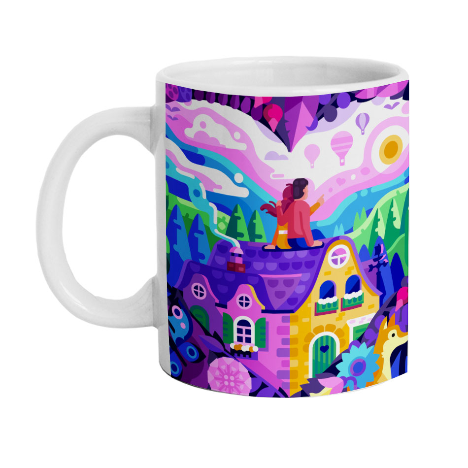 ماگ دارلی طرح نقاشی عاشقانه مدل MG2354