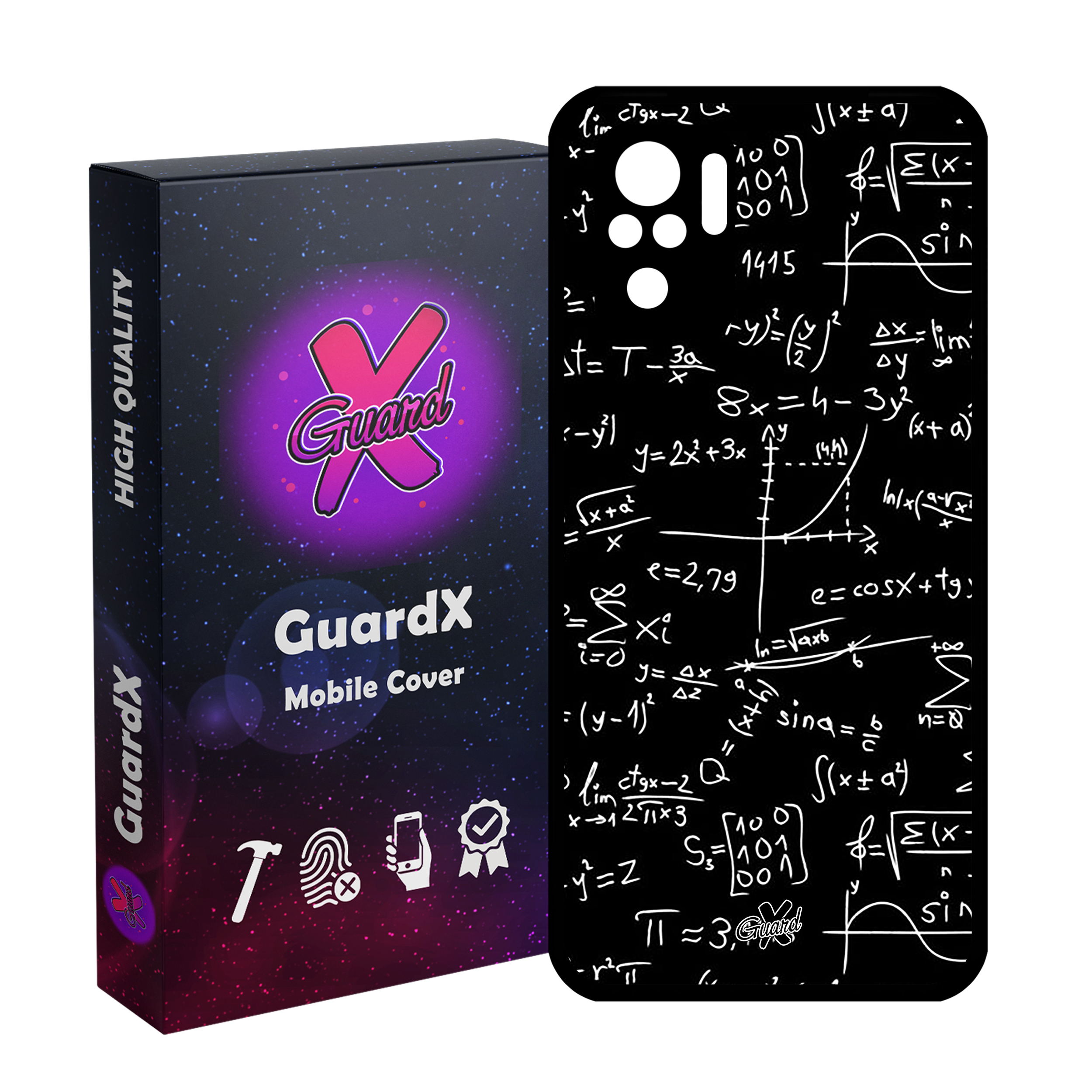 کاور گارد ایکس طرح ریاضی مدل Glass10528 مناسب برای گوشی موبایل شیائومی Redmi Note 10 4G/Redmi Note 10S