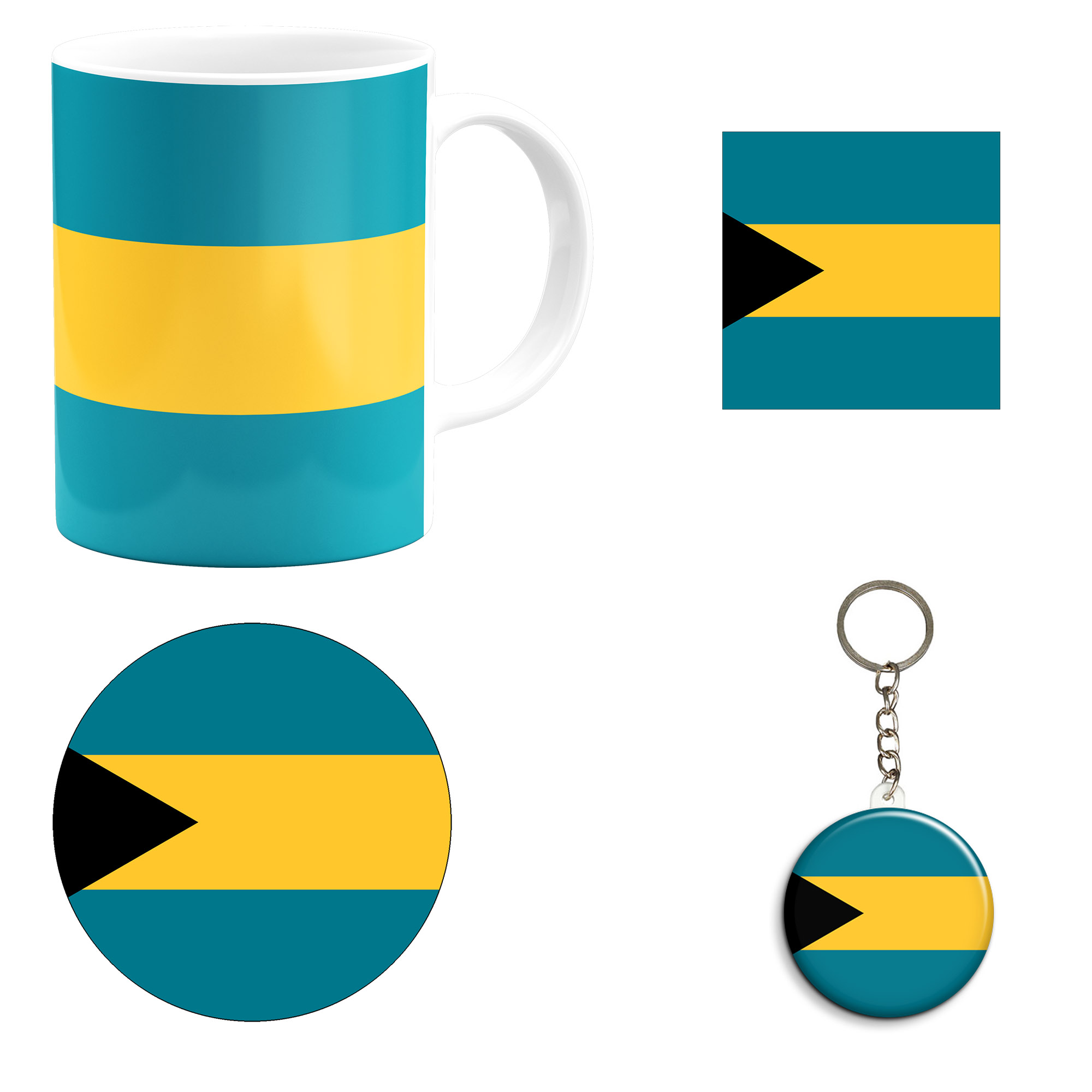 ست هدیه ماگ طرح پرچم باهاماس مدل Bahamas کد M1