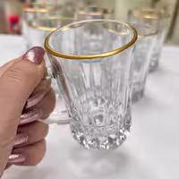 فنجان چای خوری استون لب طلا نیم لیوان