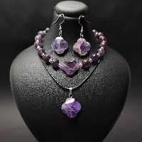 ست سنگ آمیتیست طرح شبدر