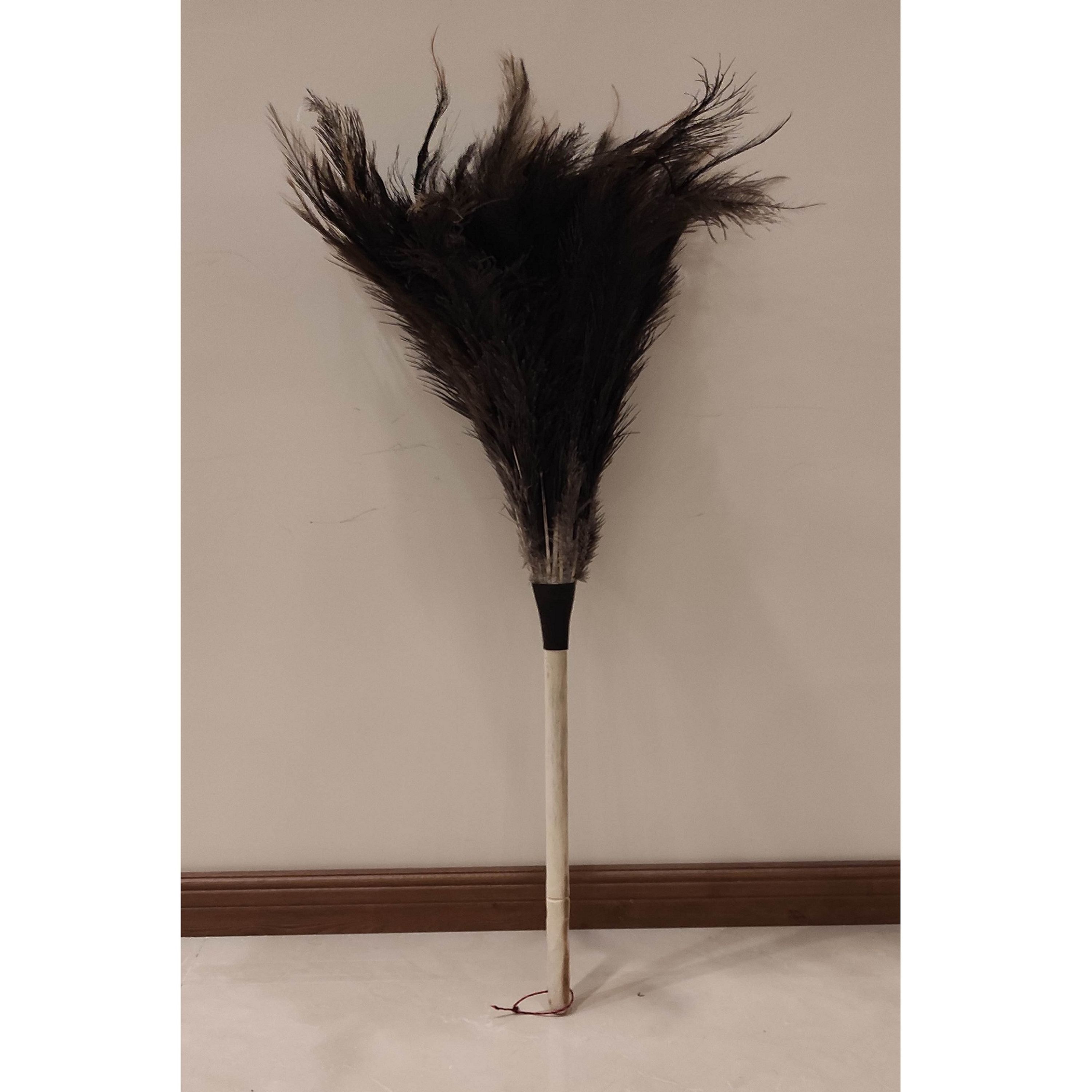 گردگیر پر شتر مرغ دسته بلند