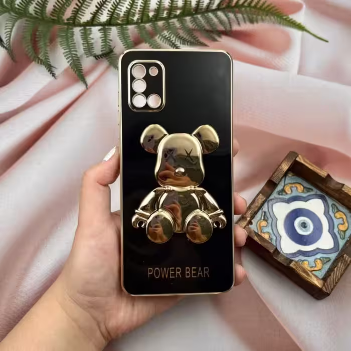 قاب گوشی Galaxy A31 سامسونگ خرس تدی طلایی محافظ لنز دار  پاپ سوکتی   کد 89770