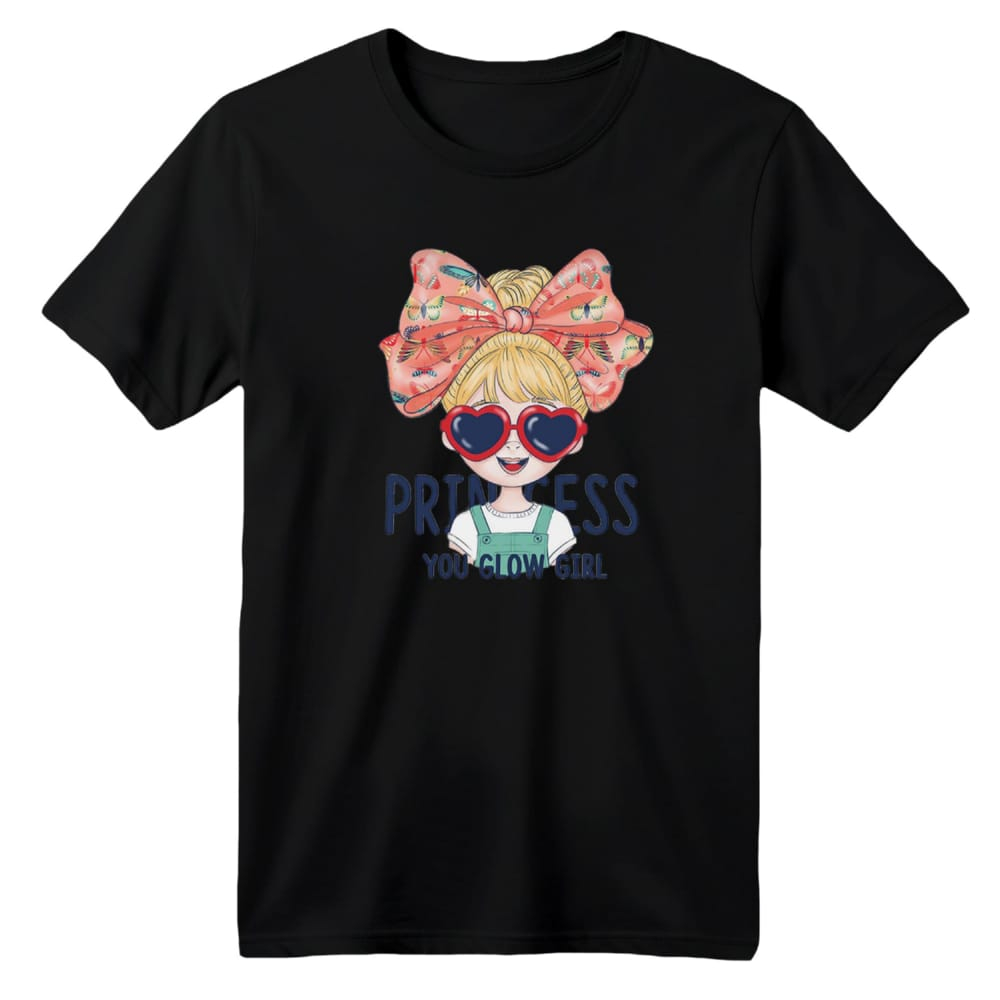 تی شرت آستین کوتاه بچگانه مدل دخترک کد 12 رنگ مشکی