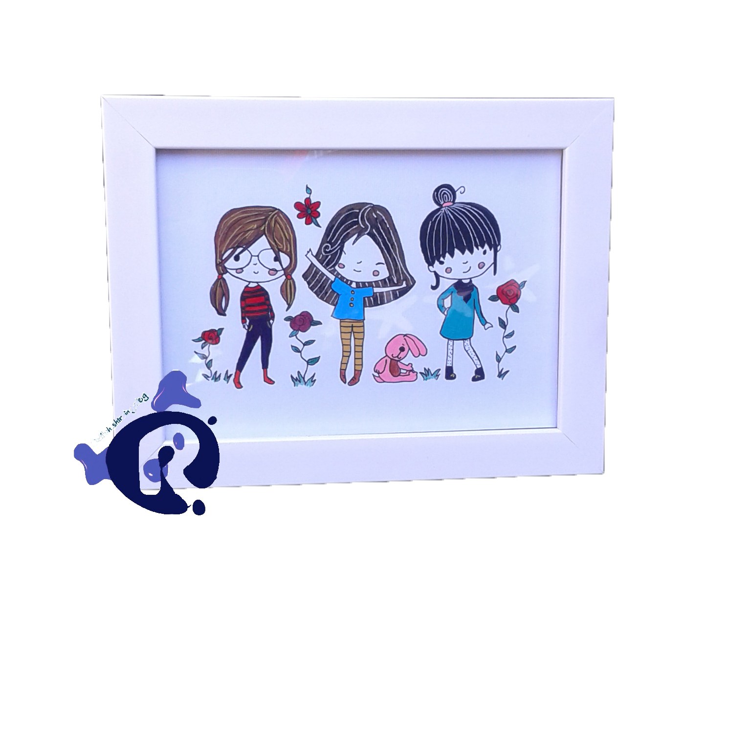 تابلو فانتزی اتاق کودک مناسب هدیه سال نو. تولد.دوستی.روز دختر 15 در 20 سانتی متر