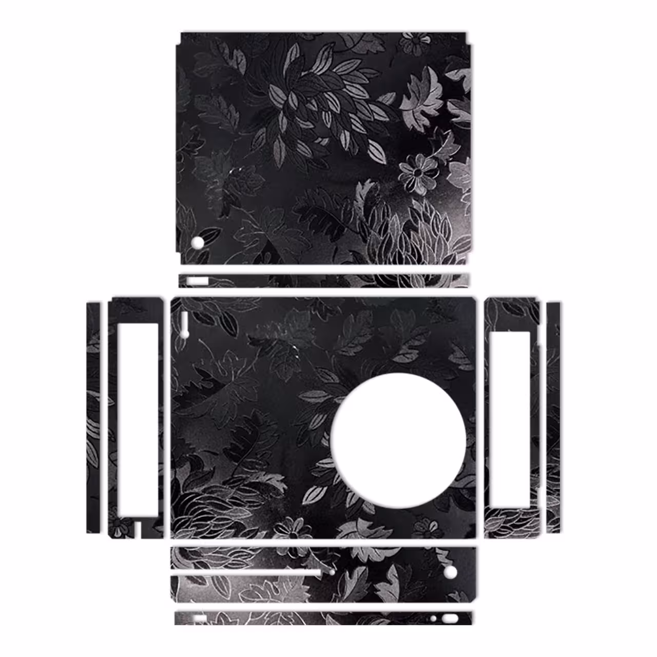 برچسب ماهوت مدلBlack Wild-flower Texture مناسب برای کنسول بازی Xbox One S