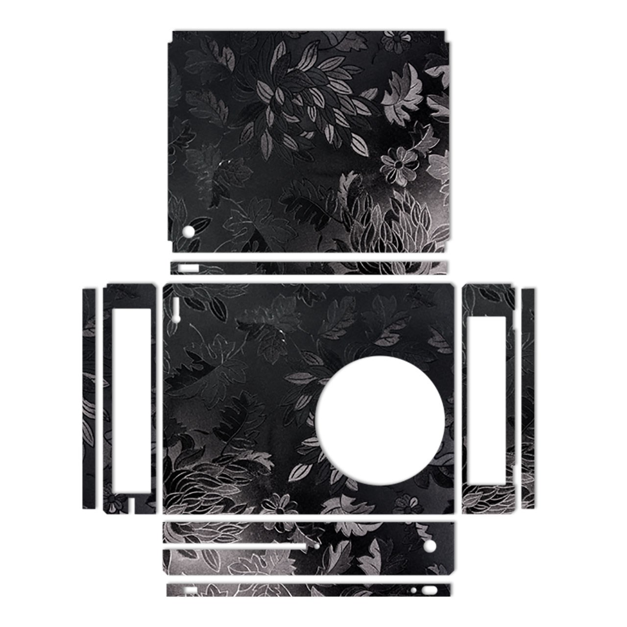 برچسب ماهوت مدلBlack Wild-flower Texture مناسب برای کنسول بازی Xbox One S