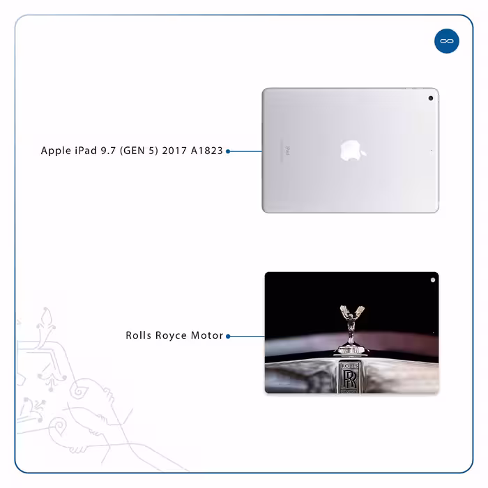 برچسب پوششی ماهوت مدل Rolls-Royce Motor مناسب برای تبلت اپل iPad 9.7 (GEN 5) 2017 A1823