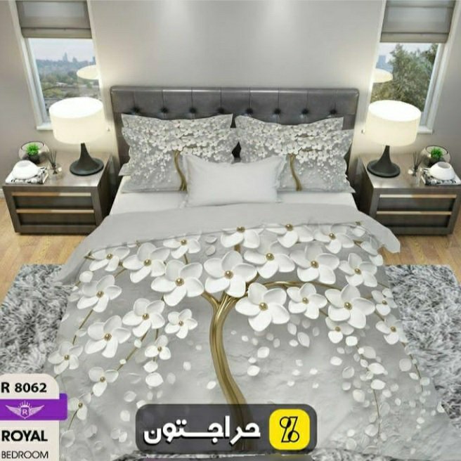 روتختی یک نفره طرح درخت شکوفه سه بعدی جنس میکروتترون مناسب کودک و نوجوان برای تخت90