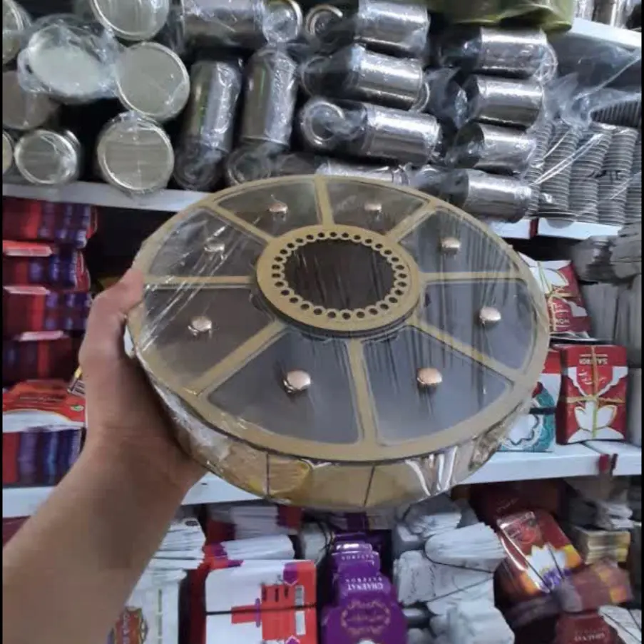باکس دمنوش جعبه چوبی باکس وارمردار  جعبه پذیرایی طلایی (با قوری)