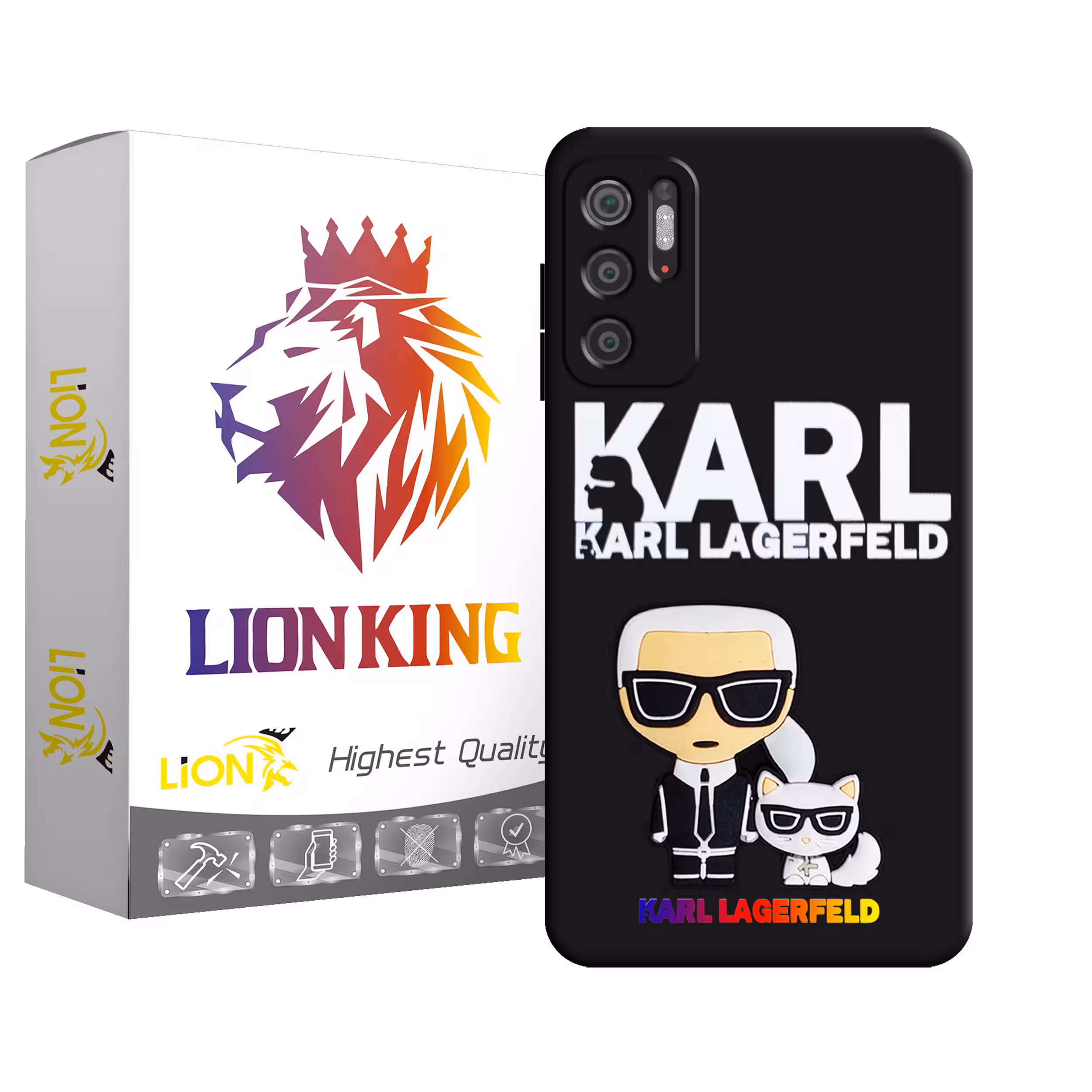 کاور لاین کینگ مدل مرد وگربه 3D مناسب برای گوشی موبایل  شیائومی Poco M3 Pro