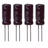 خازن الکترولیت 22 میکروفاراد 16ولت آکسبوم مدل TEC-2216 بسته 4 عددی 