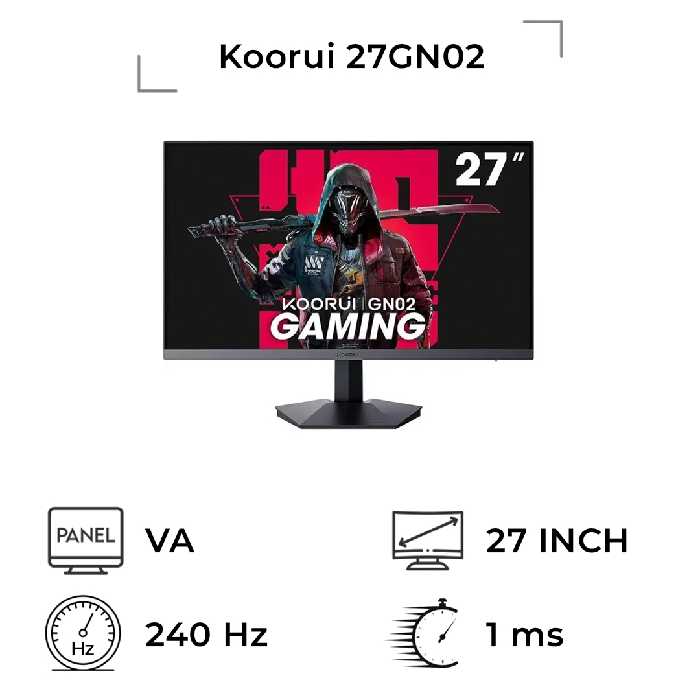 مانیتور گیمینگ کووری مدل Koorui 27GN02 سایز 27 اینچ