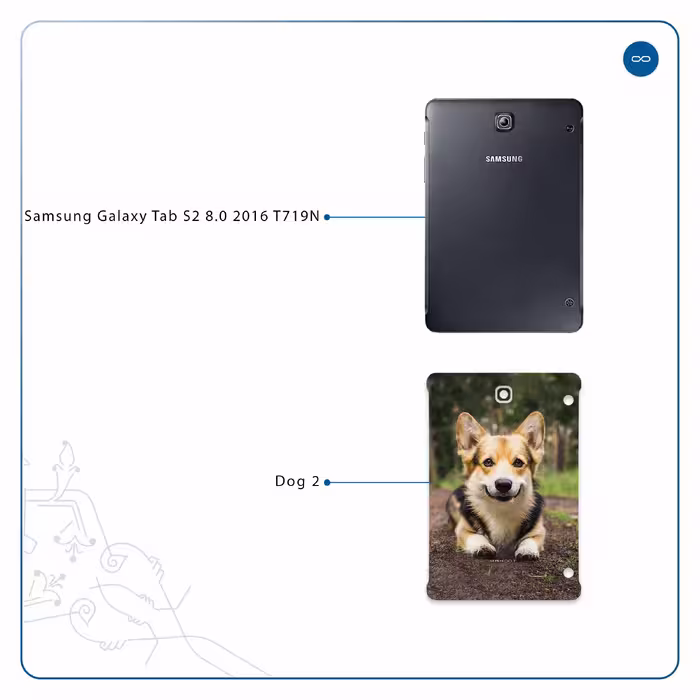 برچسب پوششی ماهوت مدل Dog-2 مناسب برای تبلت سامسونگ Galaxy Tab S2 8.0 2016 T719N