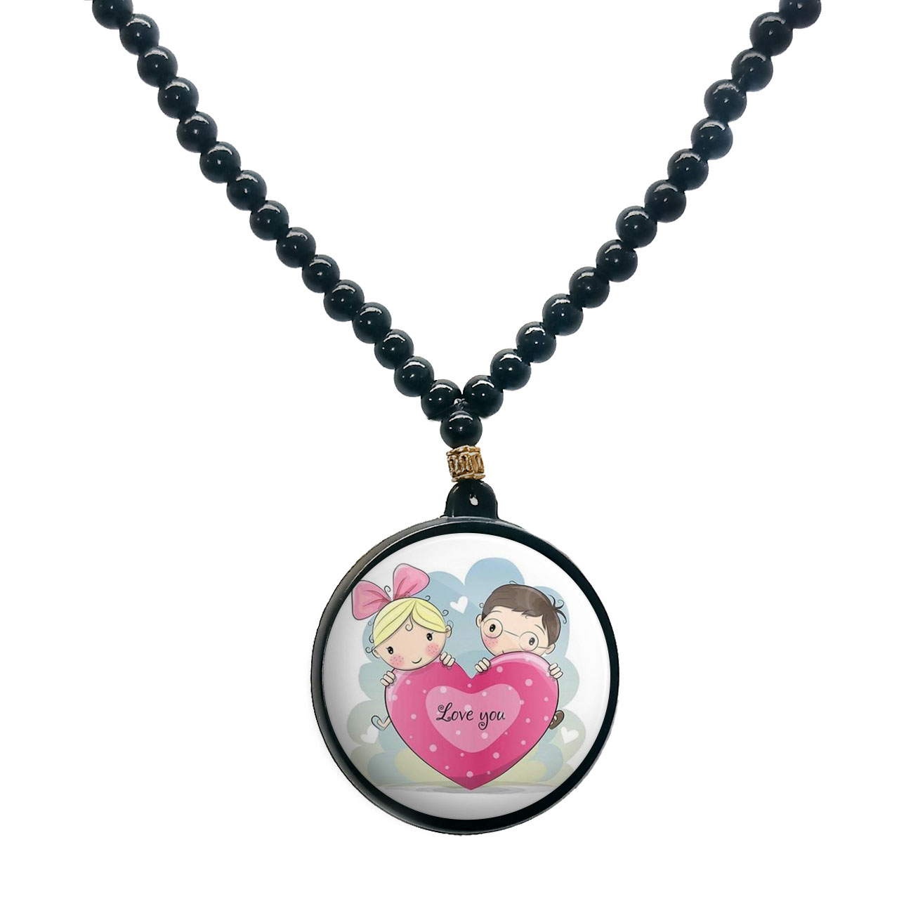 گردنبند پرمانه طرح عاشقانه کد pmd.5305 مدل دو طرفه