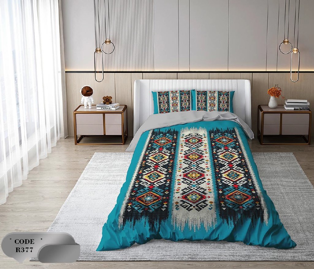 سرویس روتختی 1 نفره 4 تکه ابعاد 165 ×235 کشدار ضد حساسیت و عرق کد R377 | ست خواب و ست روتختی