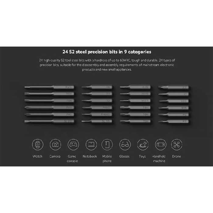 مجموعه 25 عددی پیچ گوشتی شارژی میجیا مدل MJDDLSD003QW