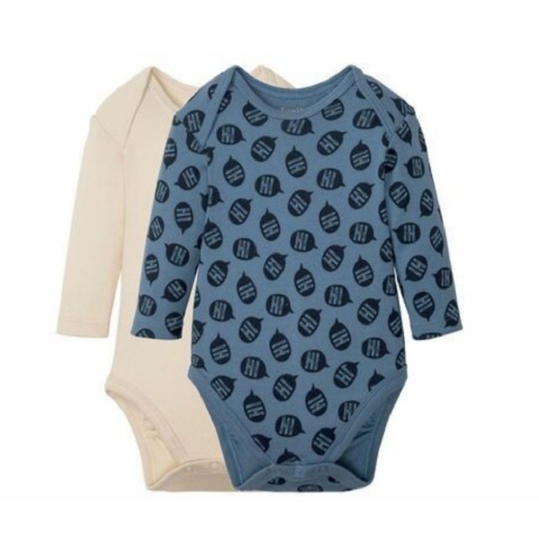 بادی آستین بلند نوزادی برند لوپیلو آلمان تماما نخ پنبه سایز 0 تا 2 ماه قد نوزاد 50 تا 56  پک دو عددی