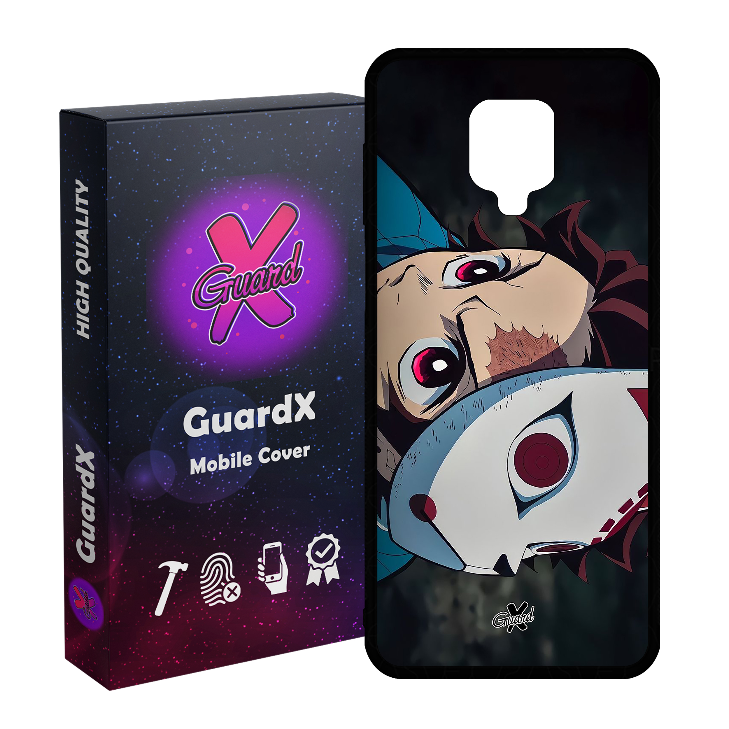 کاور گارد ایکس طرح تانجیرو کامادو انیمه مدل Glass10562 مناسب برای گوشی موبایل شیائومی Redmi Note9 Pro/Note 9 Pro Max/Redmi Note 9S/MI Poco M2 Pro