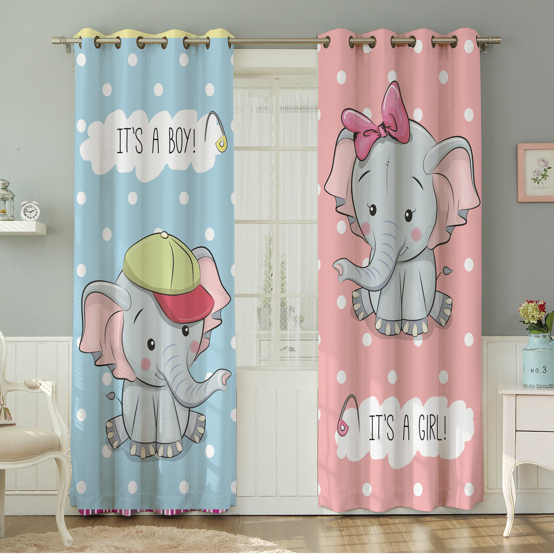 پرده نیروانا طرح کودک  مدل مخمل کد 8077 سایز 140×280 سانتی متر