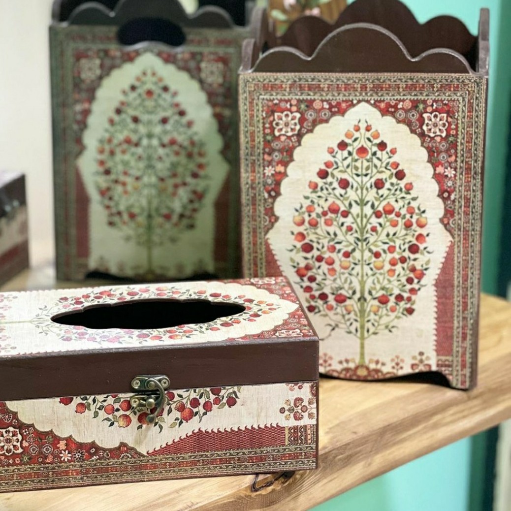 ست جعبه دستمال و سطل