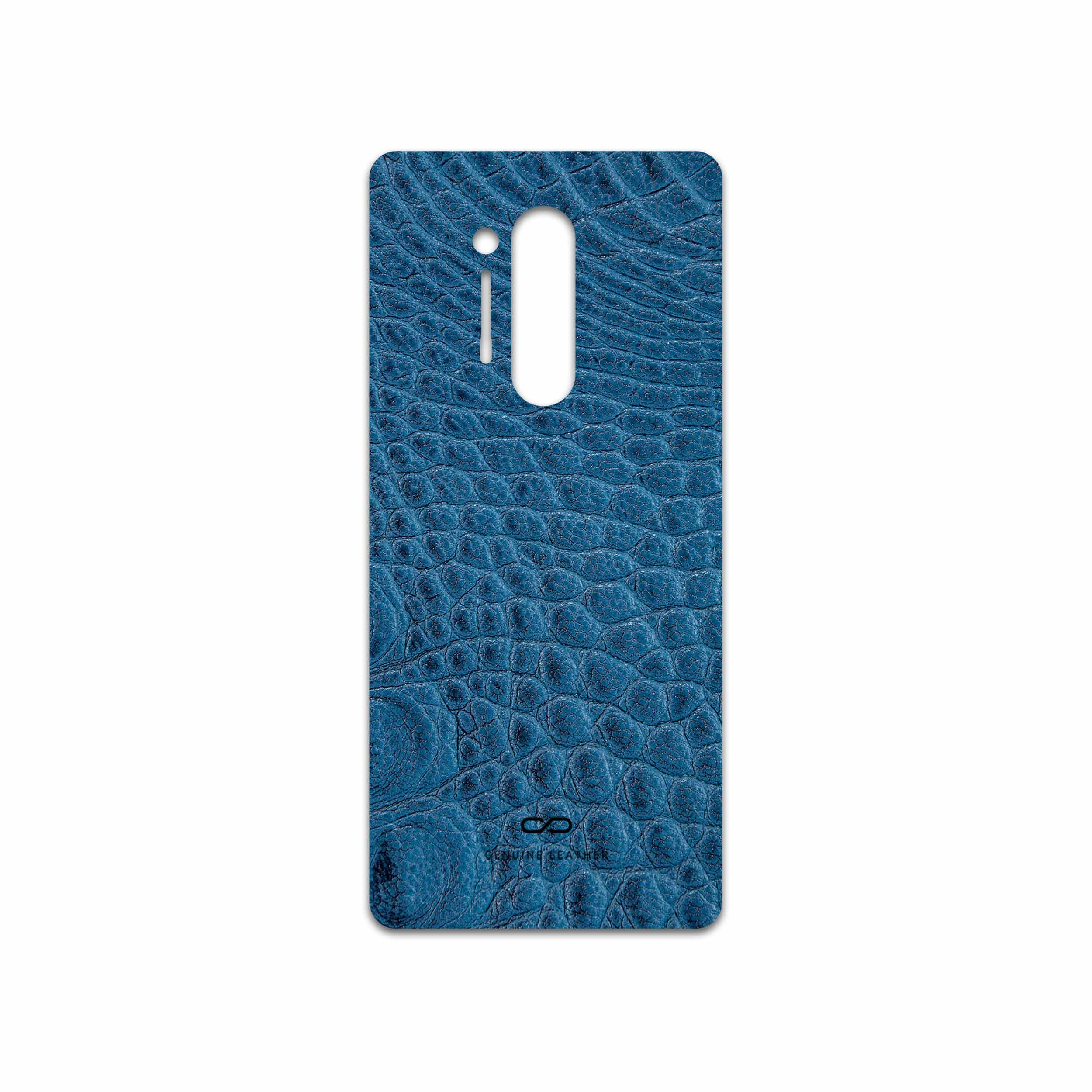 برچسب پوششی ماهوت مدل Blue-Crocodile-Leather مناسب برای گوشی موبایل وان پلاس 8 Pro