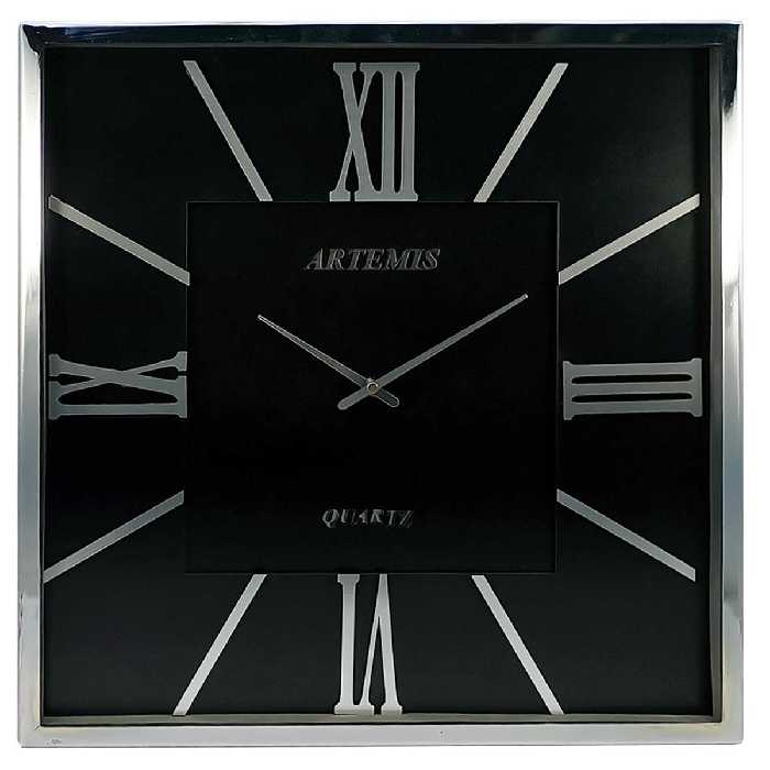 ساعت دیواری آرتمیس کد 2026 Silver Black نقره ای مشکی