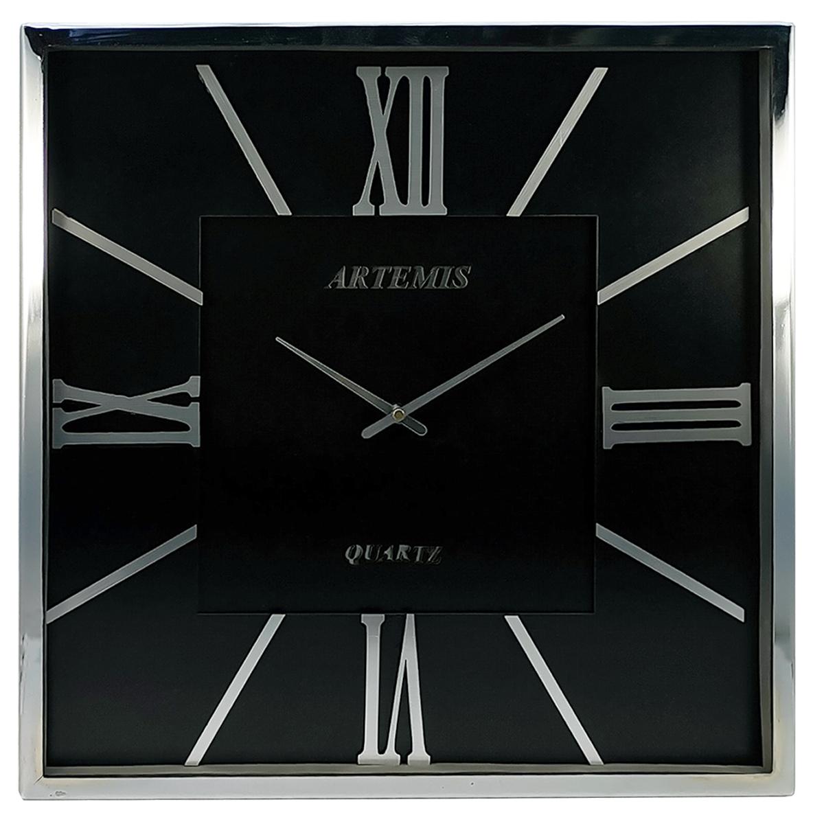 ساعت دیواری آرتمیس کد 2026 Silver Black نقره ای مشکی